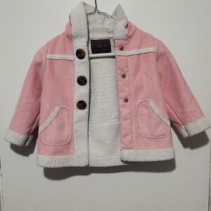 Old Navy Pink and White Kids Jacket Hooded Childs Jacket Toddler Coat
